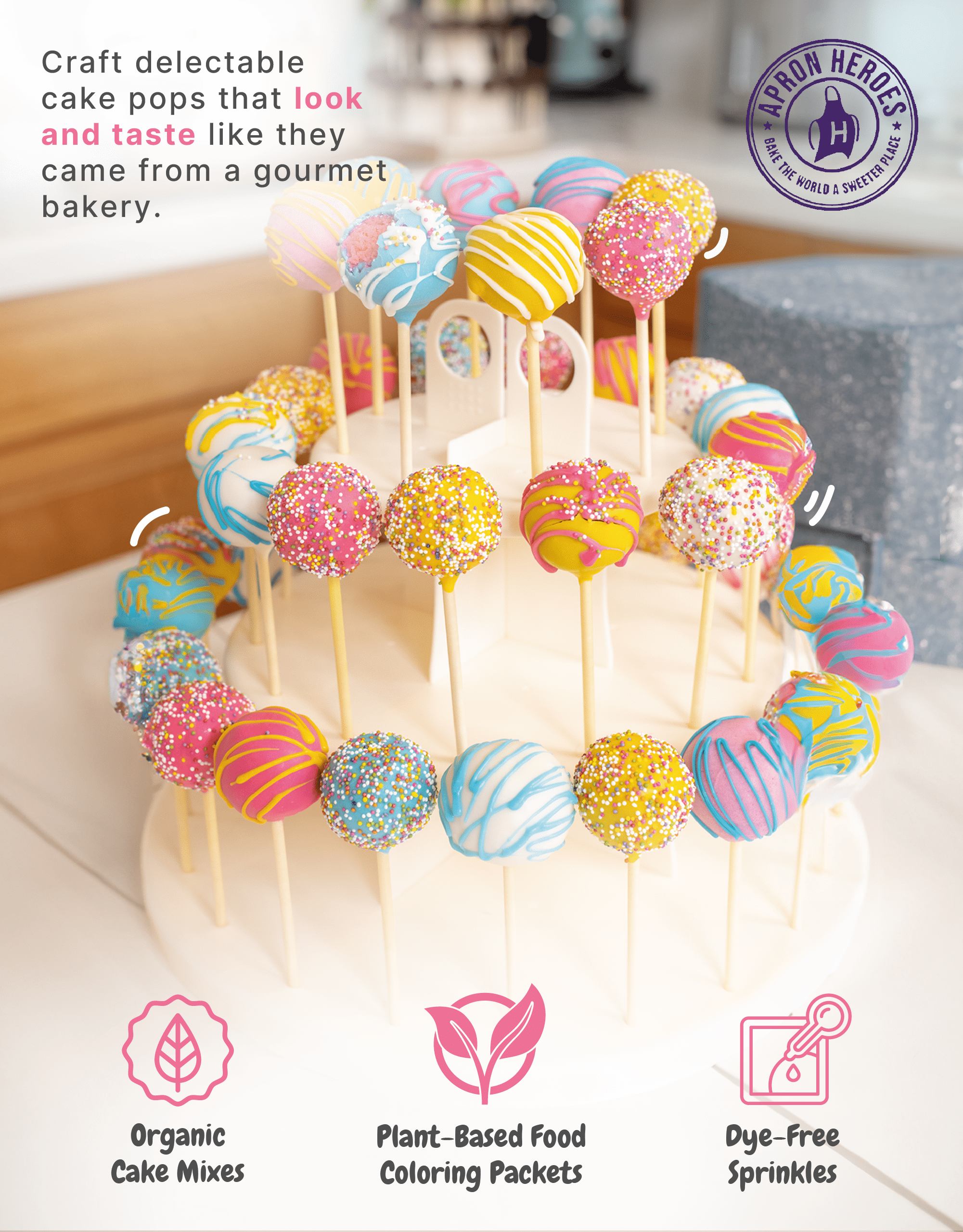 Cake Pop Kit by Baketivity | No Cake Pop Mold or Maker Needed | Cake Pop  Stand and Baking Kit | Arts and Crafts for Kids Baking Sets | Kosher