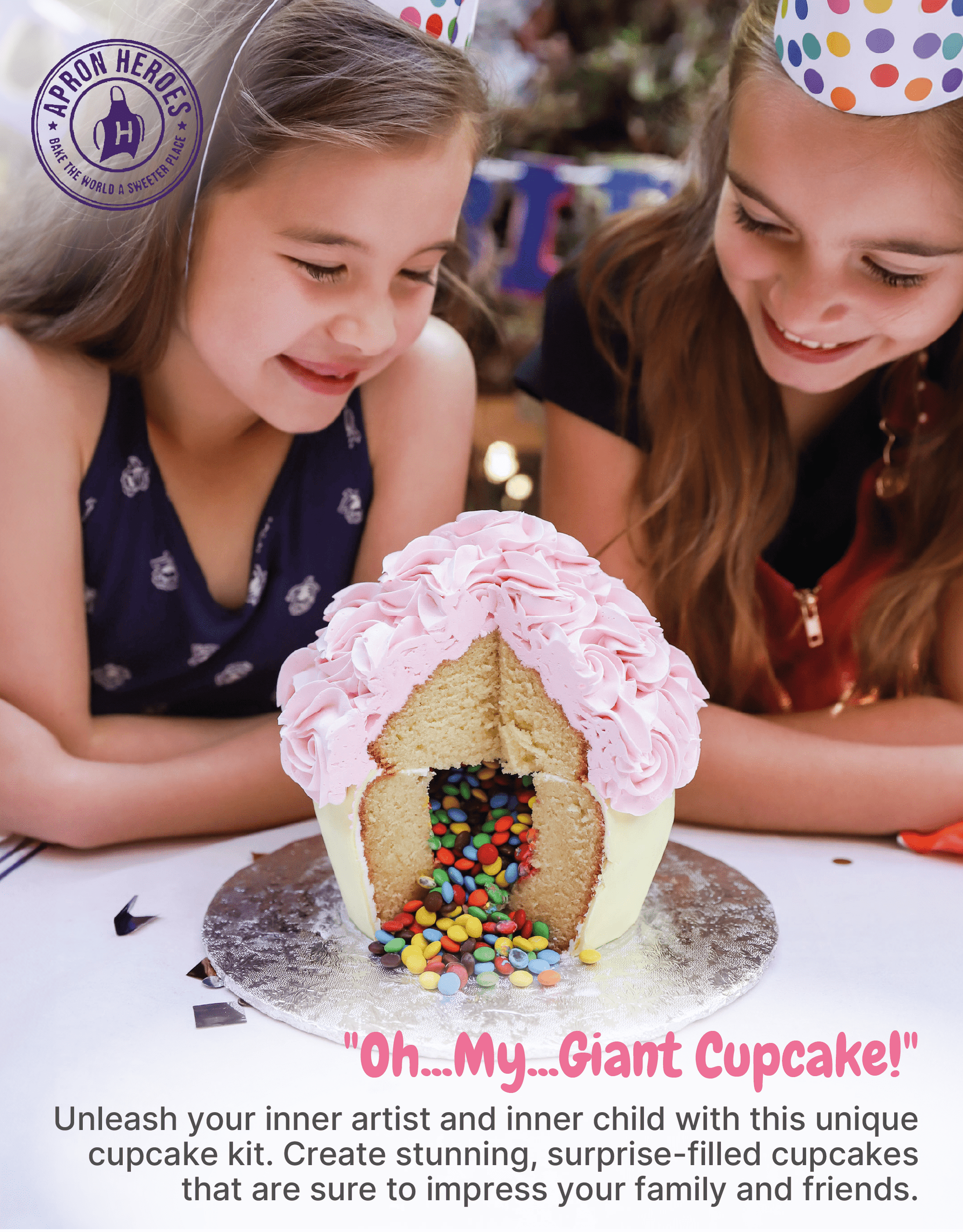 OMG Giant Cupcake Kit + Organic Cake Mix Baking kits FBA OMG Cupcake Kit & Vanilla Organic Cake Mix 