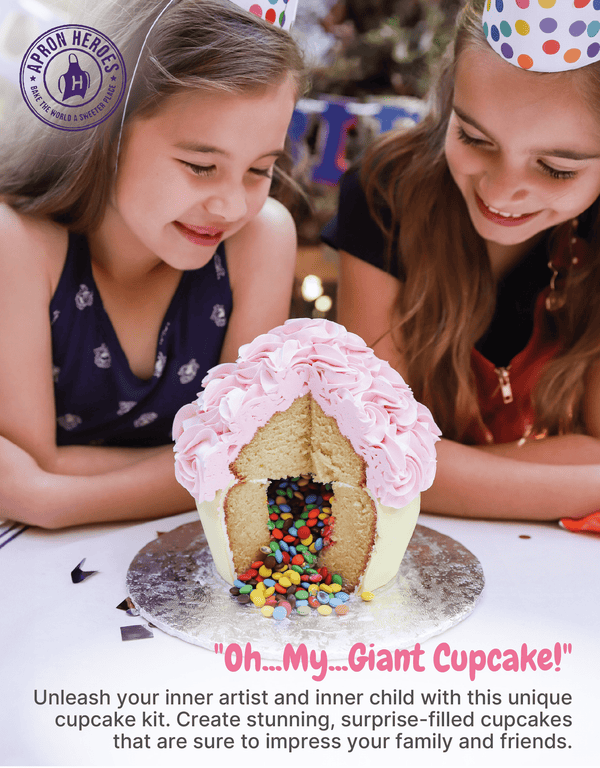  APRON HEROES - OMG Giant Cupcake Mold Pan, Baking Accessories,  Cupcake Decorating Kit, Large Cupcake Pan, Baking Molds, Large Muffin Liners,  Silicone Cake Molds, Cupcake Maker, Cake Baking Supplies : Home