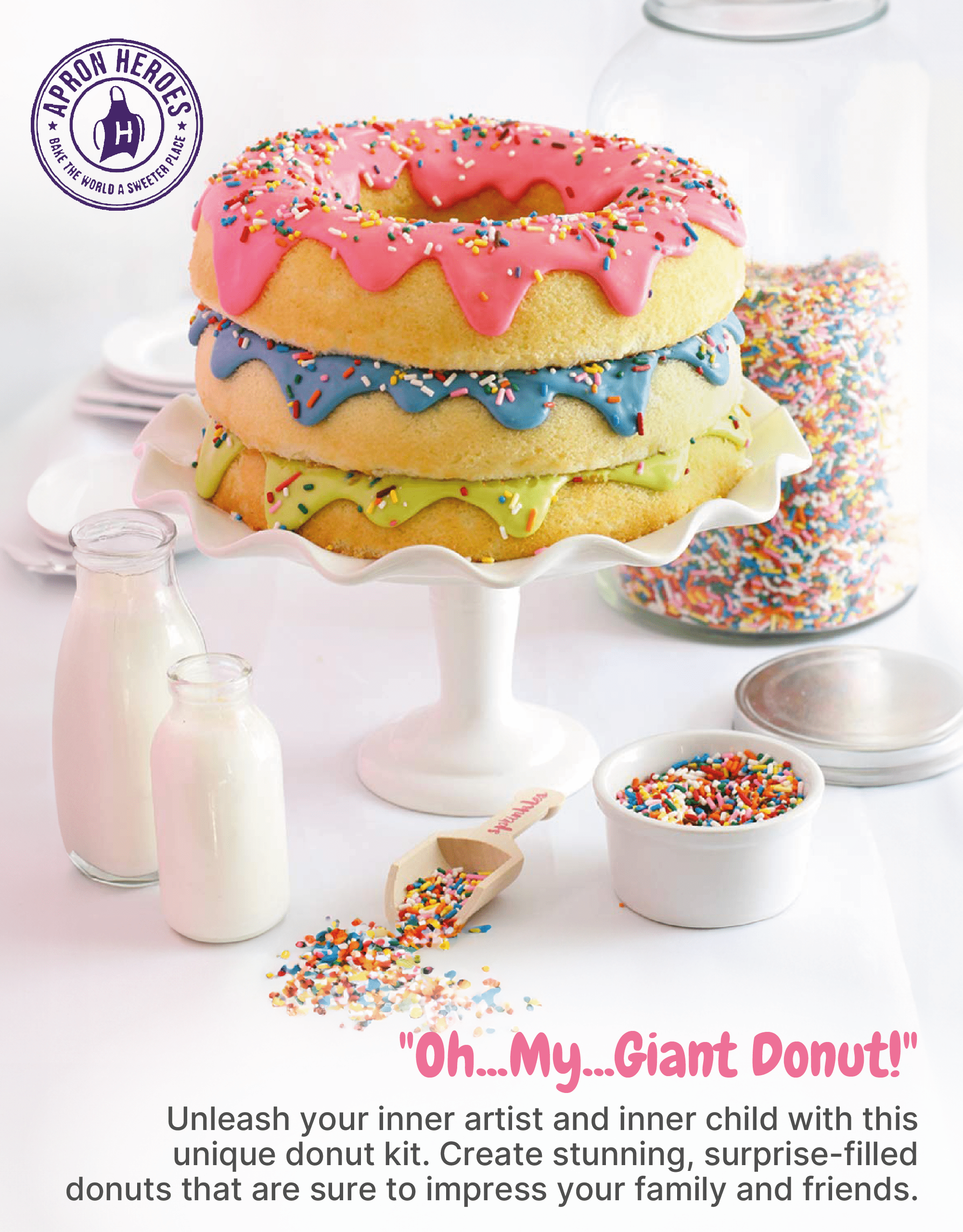 OMG Giant Cupcake - Cake Baking Decorating Kit - Apron Heroes